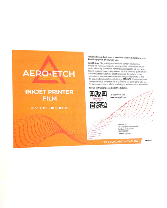 Aero-Etch inkjet printer film packaging 