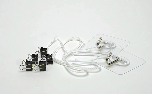 Dry line and clips to hold stencils for drying after washout. 