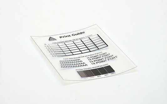 Print Guide to check black ink line weights and density for effective stencil film development. 